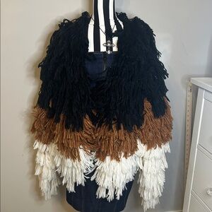 Chrissy Tiegen X Revolve Size Small Shaggy Colorblock Open jacket